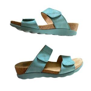 Dansko Maddy Lagoon Milled Cork Wedge Sandal 38